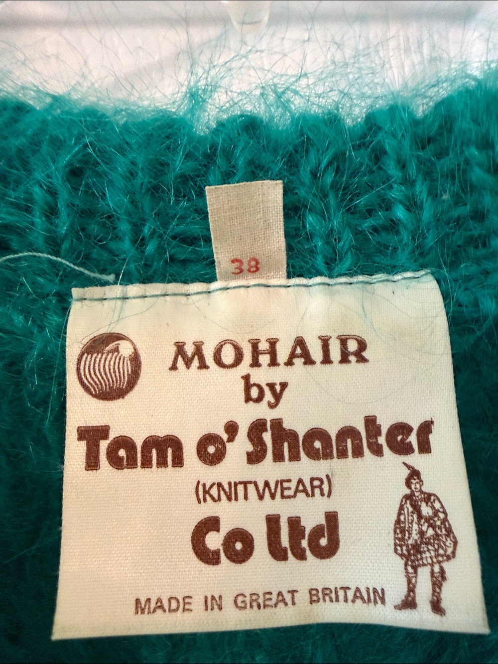 TOM O’SHANTER MOHAIR Teal Fuzzy Crewneck Sweater - Women's Cozy Knit size 38 - Picture 2 of 8